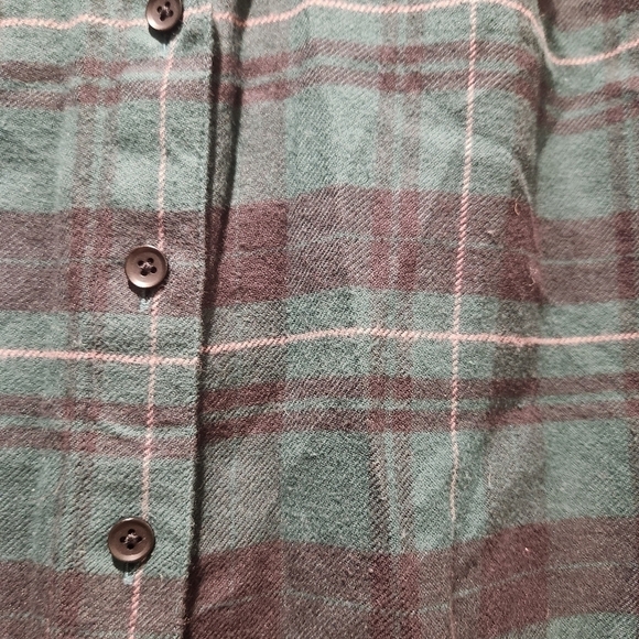 Madewell  Westlake Flannel Shirt in Green Deveny Plaid size small - Picture 4 of 7